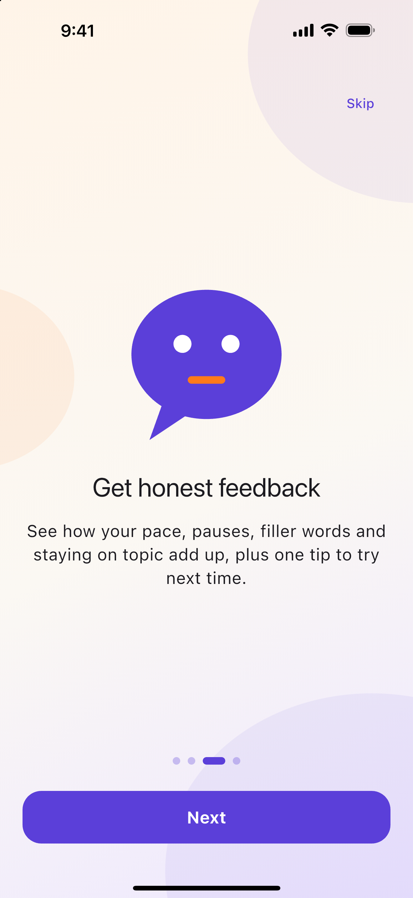 Intro card: honest feedback