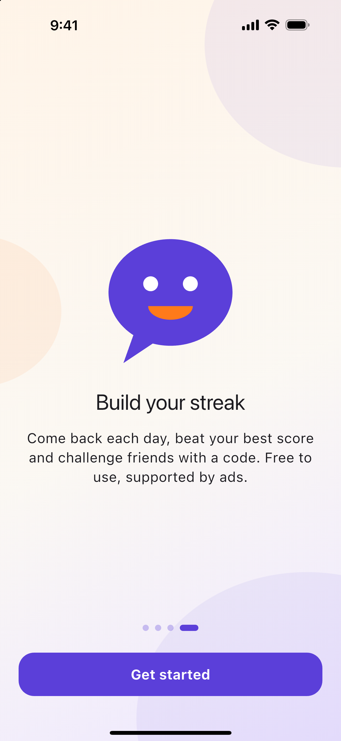 Intro card: build your streak