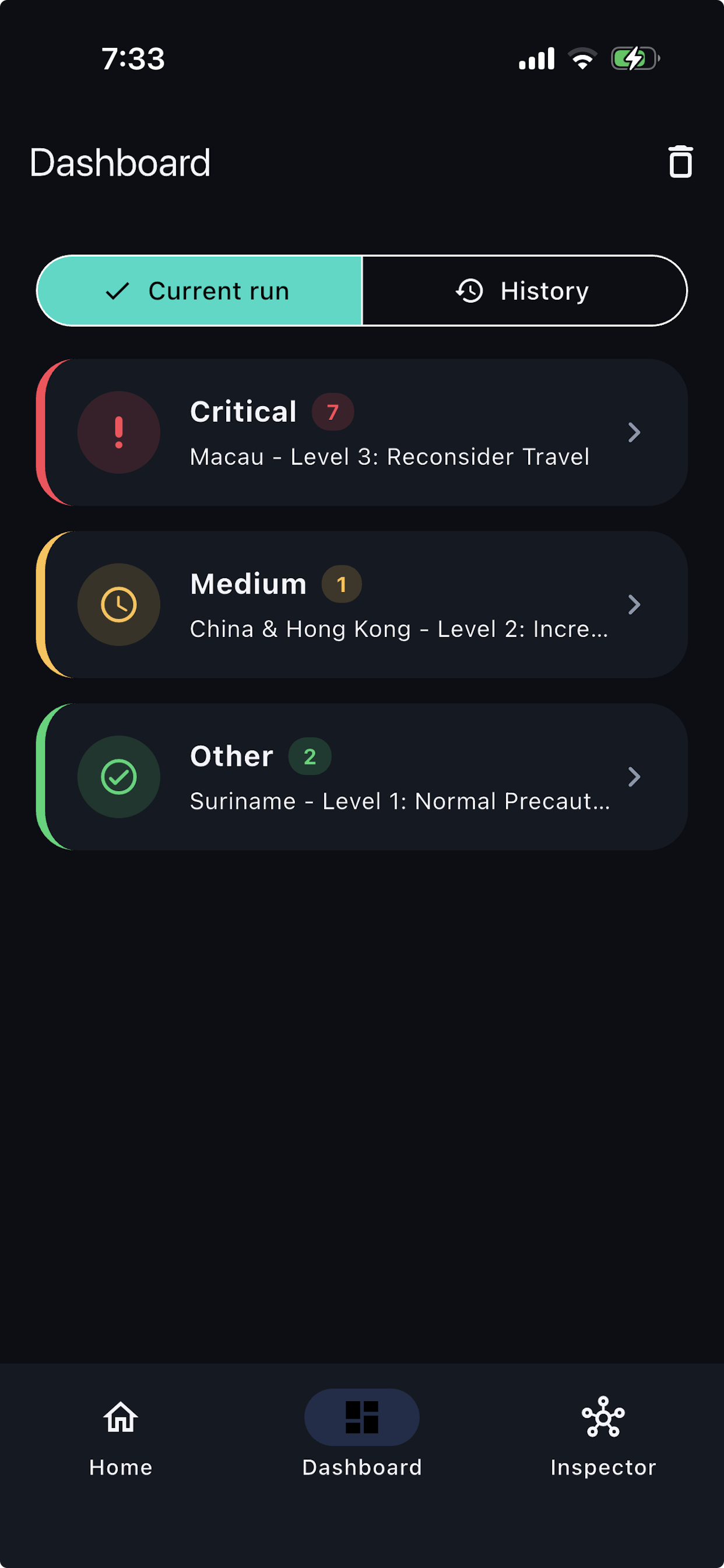 Schedule settings